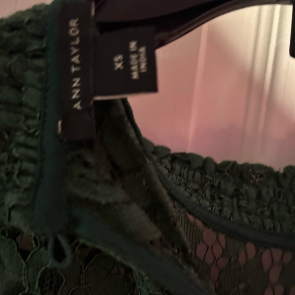 Ann Taylor Green Lace Blouse - Picture 3 of 3
